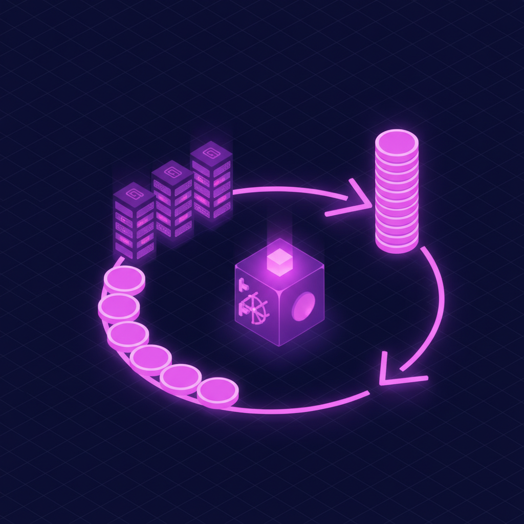 A flywheel where usage, token demand, rewards and supply each drive the next