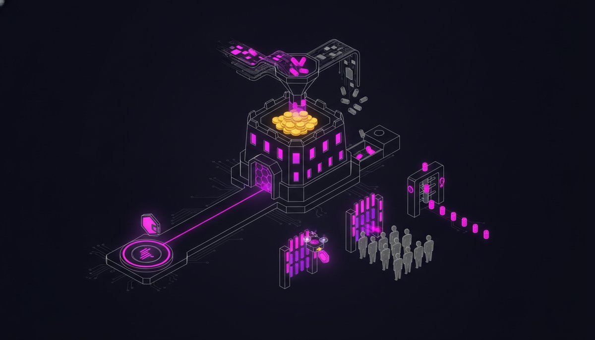 A settlement vault guarded by three locks: sender binding, trusted reporter, and a serialization gate