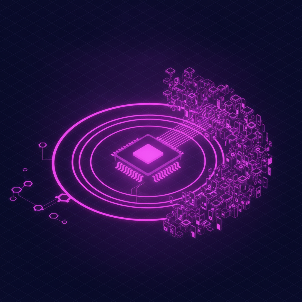 A coordinator GPU breathing wider as idle phones and GPUs are drawn in under load